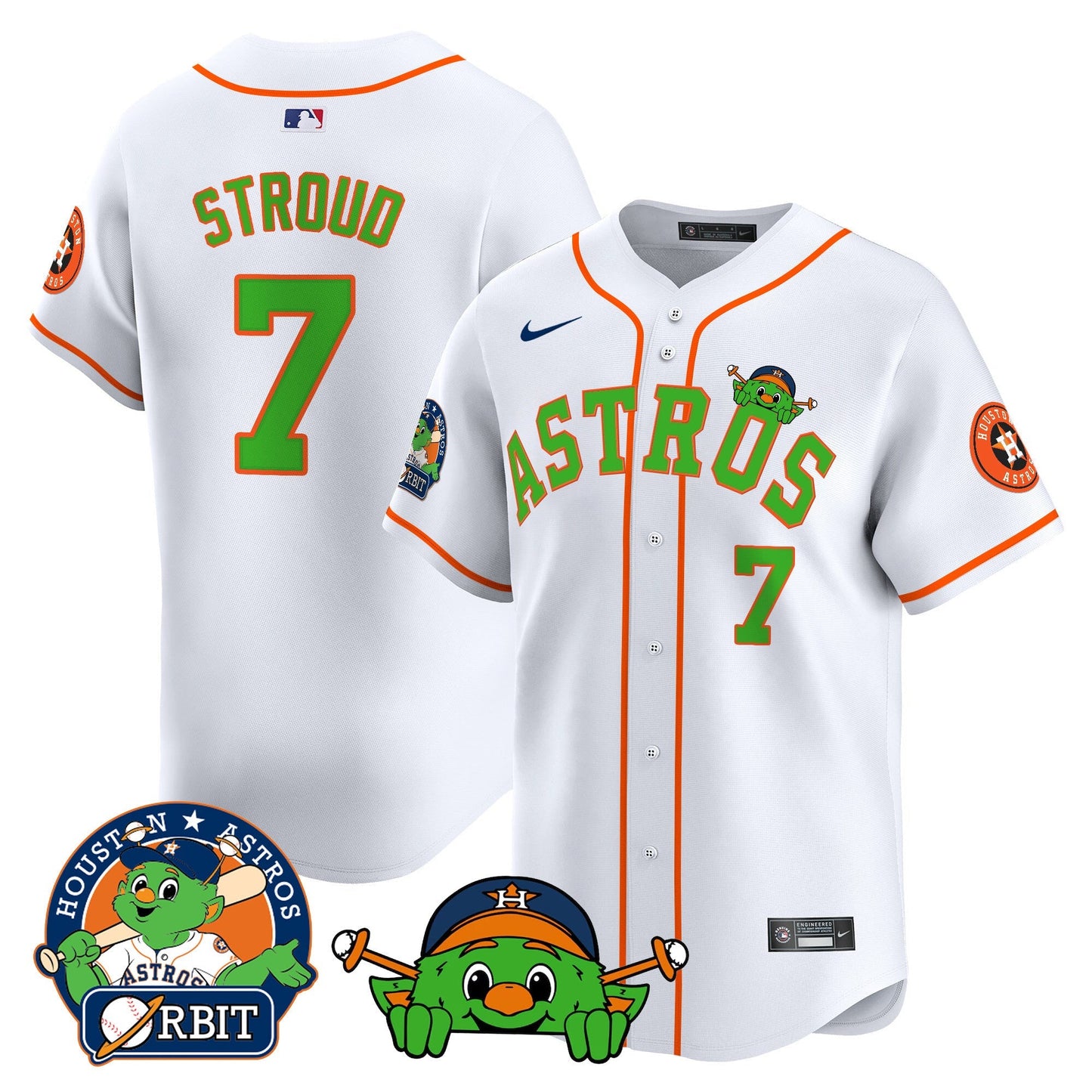 Men's Astros Orbit Patch Vapor Premier Limited Jersey V3 - All Stitched
