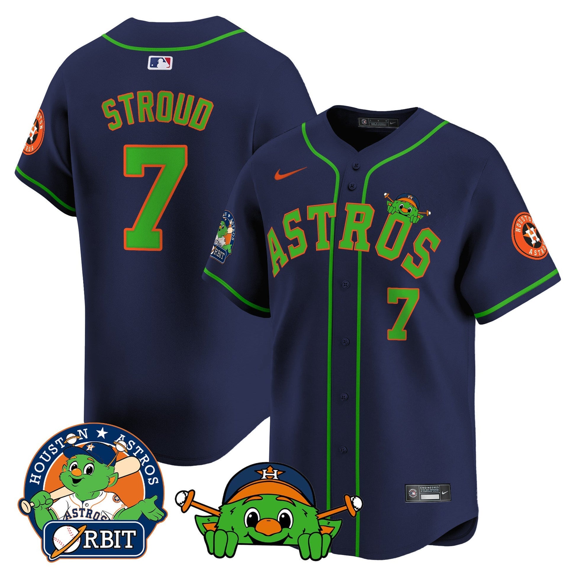 Men's Astros Orbit Patch Vapor Premier Limited Jersey V3 - All Stitched