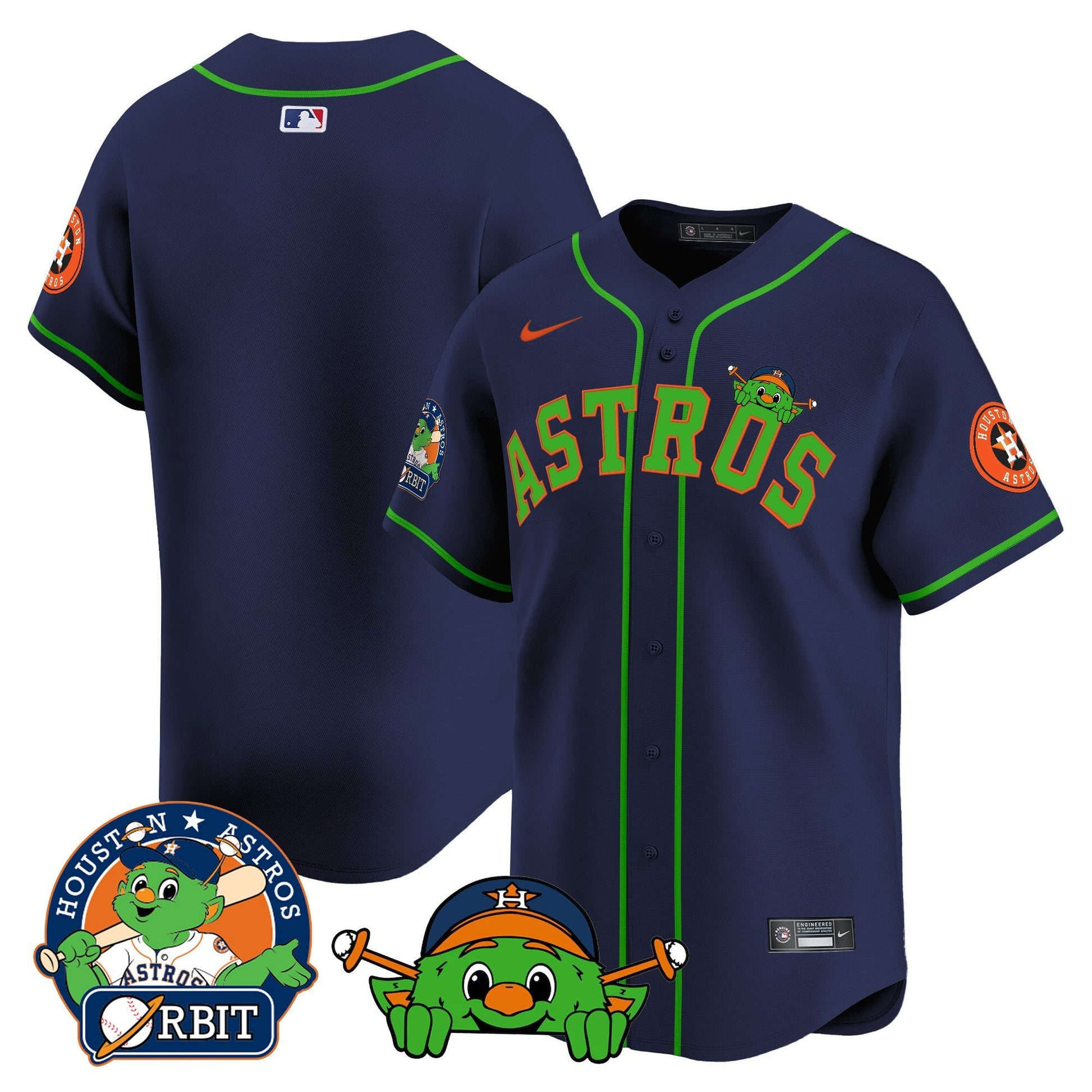 Men's Astros Orbit Patch Vapor Premier Limited Jersey V3 - All Stitched