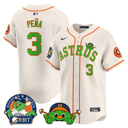 Men's Astros Orbit Patch Vapor Premier Limited Jersey V3 - All Stitched