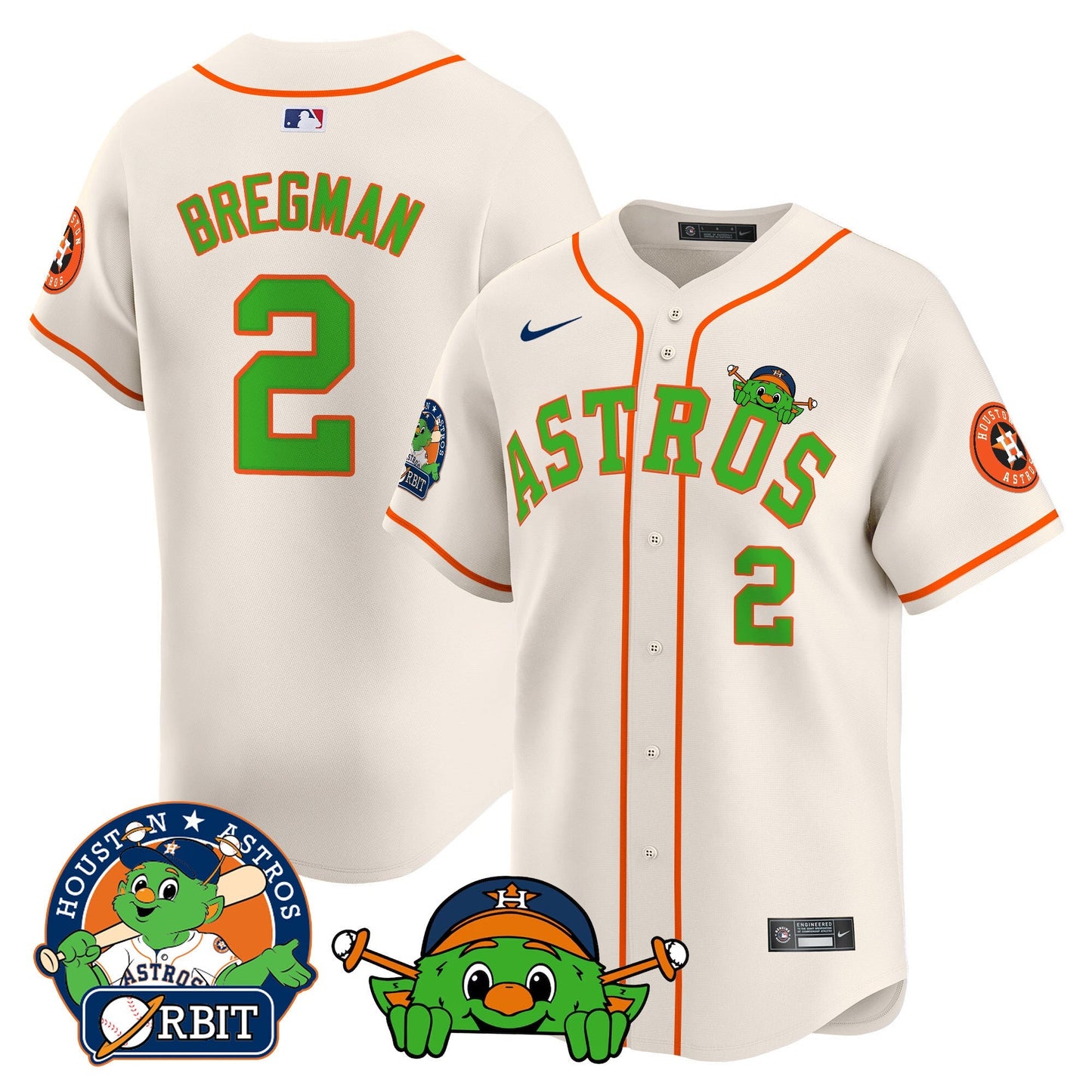 Men's Astros Orbit Patch Vapor Premier Limited Jersey V3 - All Stitched