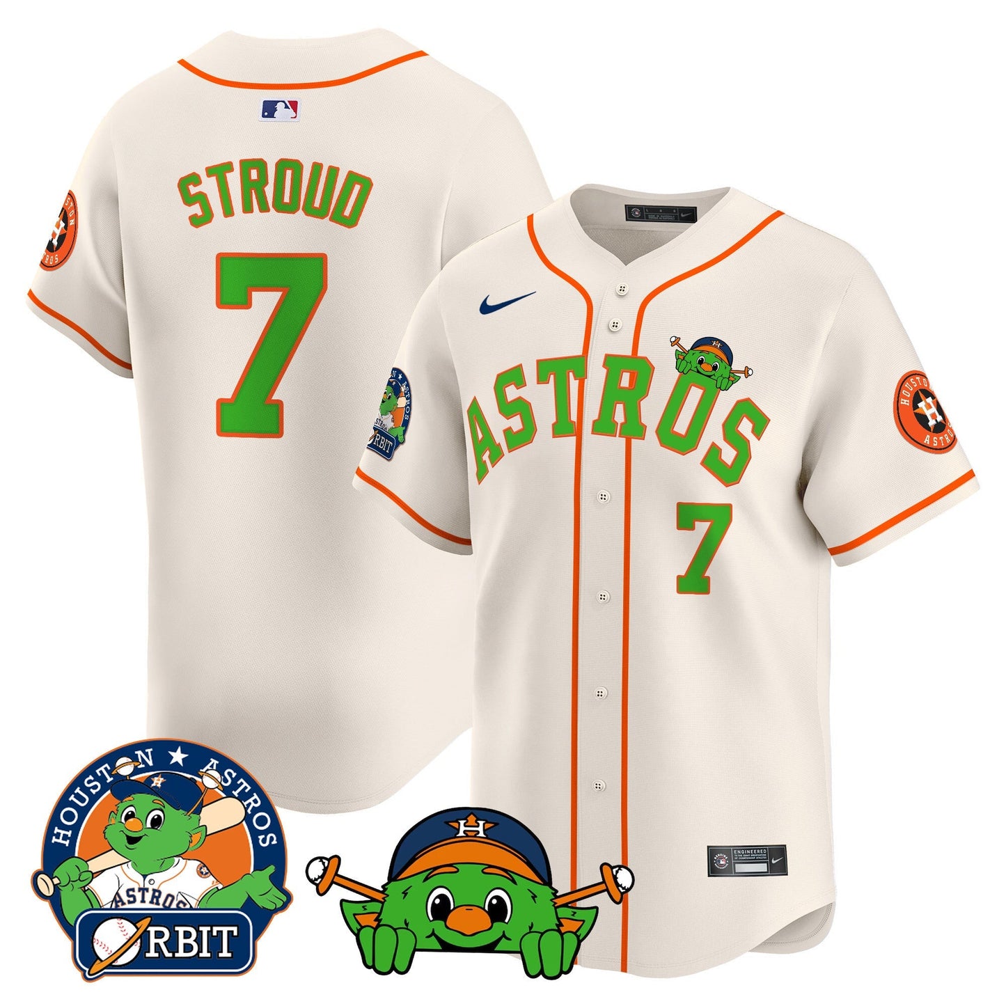 Men's Astros Orbit Patch Vapor Premier Limited Jersey V3 - All Stitched