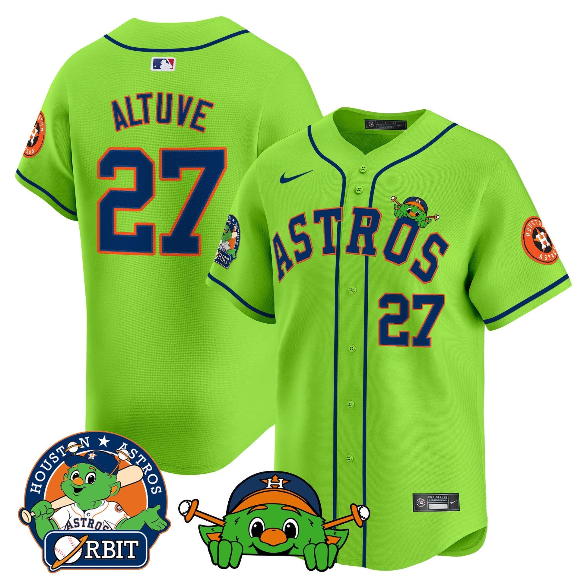 Men's Astros Orbit Patch Vapor Premier Limited Jersey V3 - All Stitched