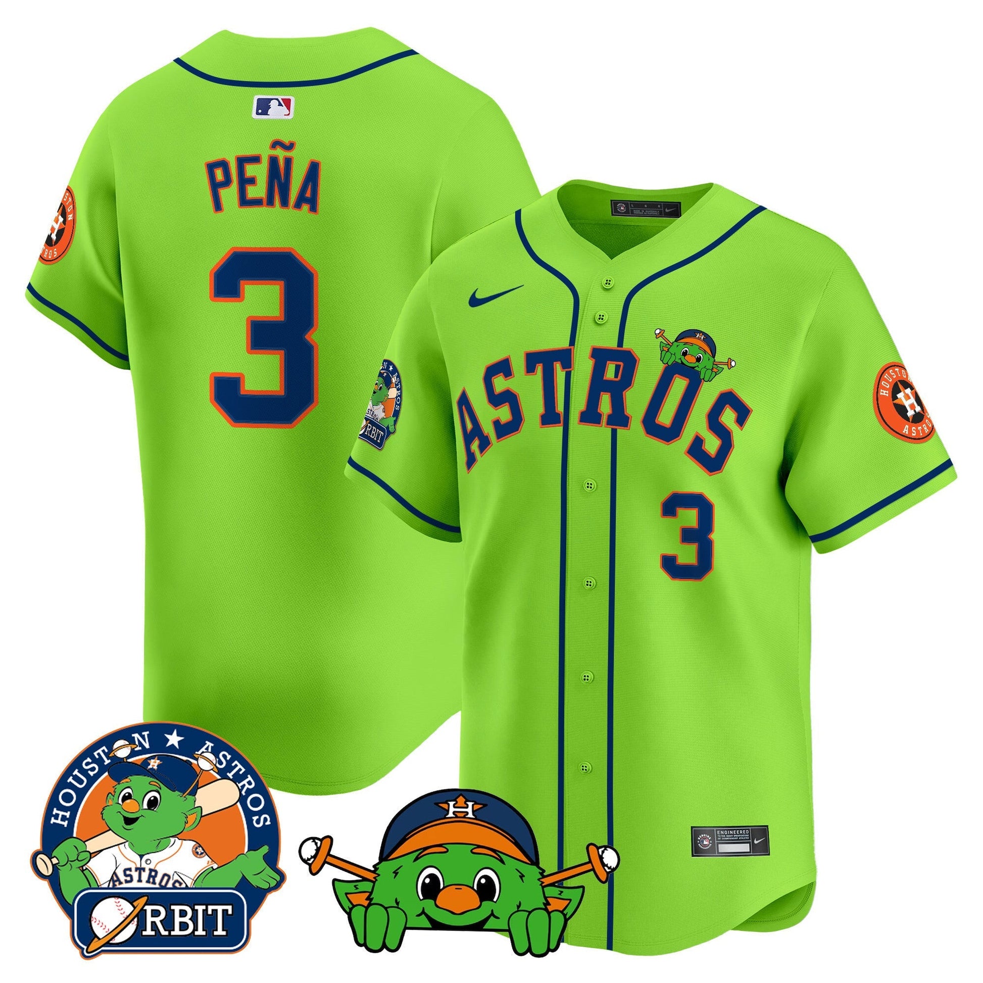 Men's Astros Orbit Patch Vapor Premier Limited Jersey V3 - All Stitched