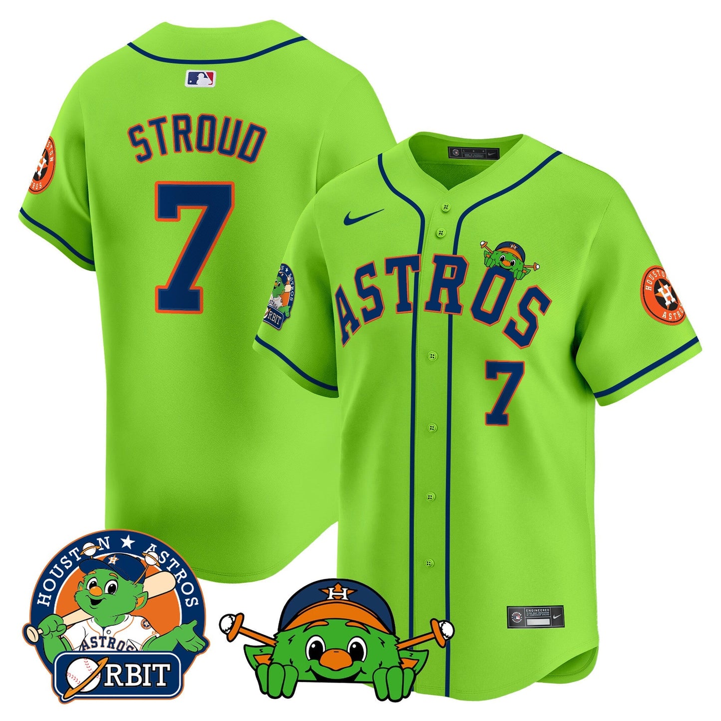 Men's Astros Orbit Patch Vapor Premier Limited Jersey V3 - All Stitched