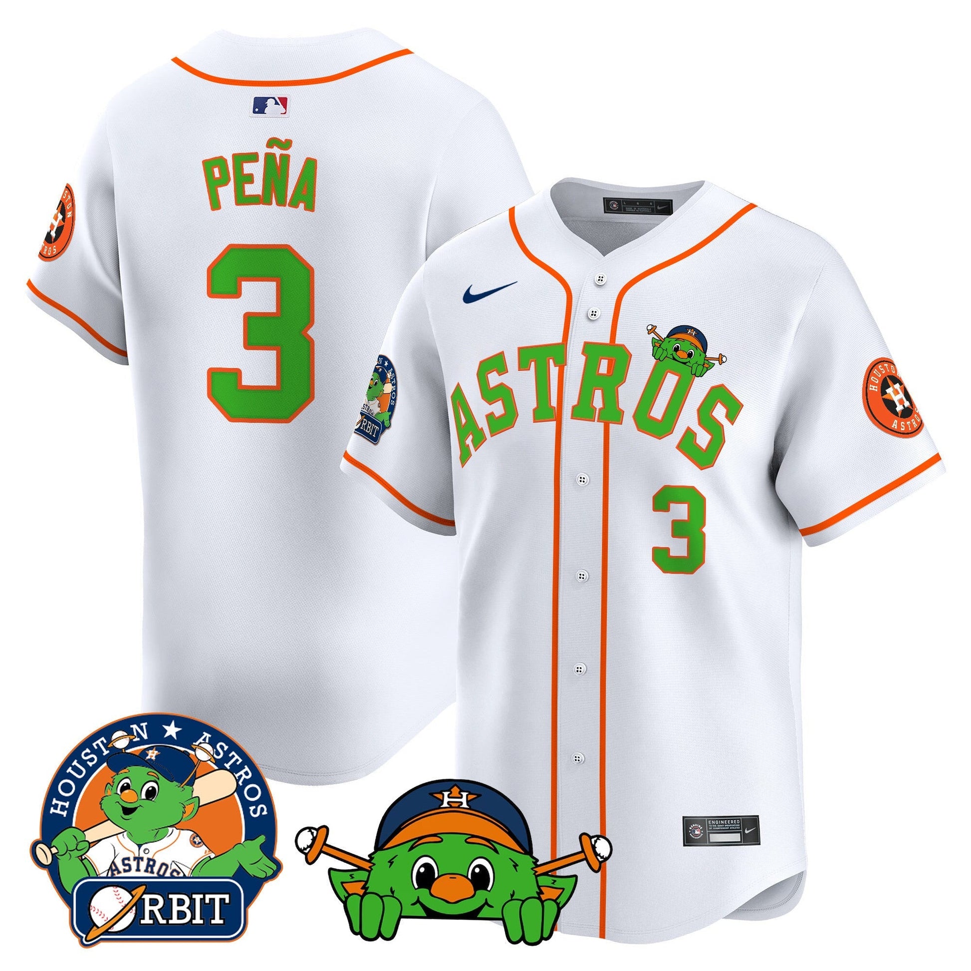 Men's Astros Orbit Patch Vapor Premier Limited Jersey V3 - All Stitched