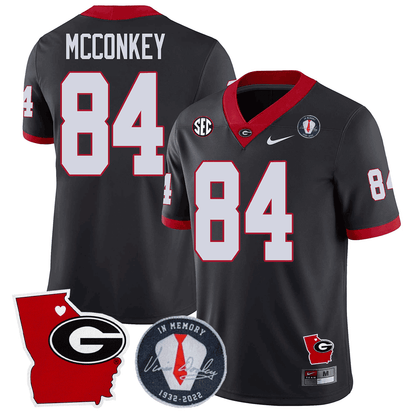 Georgia Bulldogs 2023 Vince Dooley Patch & Georgia State Map Jersey - All Stitched
