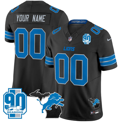 DET 2025 Michigan & 90th Year Patch Vapor Custom Jersey - All Stitched