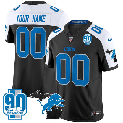 DET 2025 Michigan & 90th Year Patch Vapor Custom Jersey - All Stitched