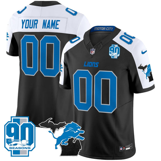 DET 2025 Michigan & 90th Year Patch Vapor Custom Jersey - All Stitched