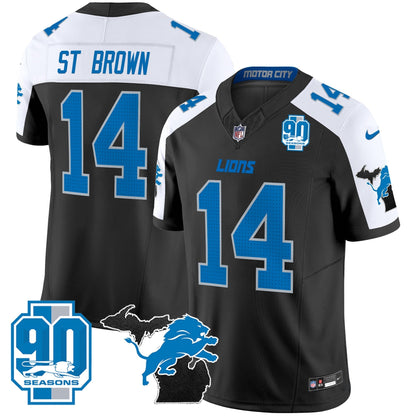 DET 2025 Michigan & 90th Year Patch Vapor Jersey - All Stitched
