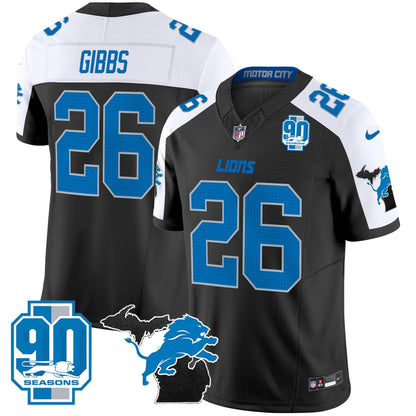 DET 2025 Michigan & 90th Year Patch Vapor Jersey - All Stitched