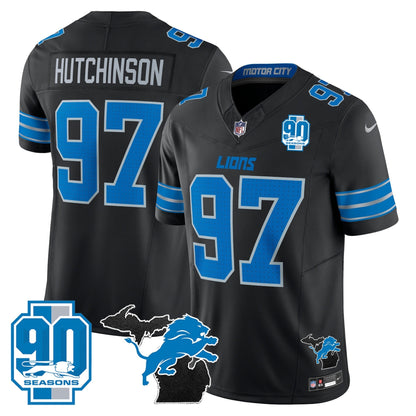 DET 2025 Michigan & 90th Year Patch Vapor Jersey - All Stitched