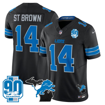 DET 2025 Michigan & 90th Year Patch Vapor Jersey - All Stitched