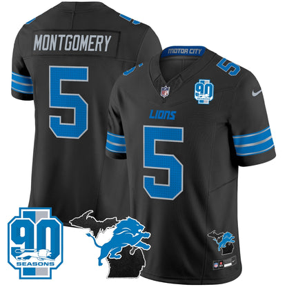 DET 2025 Michigan & 90th Year Patch Vapor Jersey - All Stitched