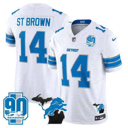 DET 2025 Michigan & 90th Year Patch Vapor Jersey - All Stitched