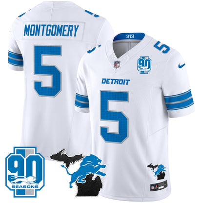 DET 2025 Michigan & 90th Year Patch Vapor Jersey - All Stitched