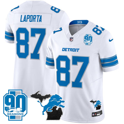 DET 2025 Michigan & 90th Year Patch Vapor Jersey - All Stitched