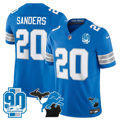 DET 2025 Michigan & 90th Year Patch Vapor Jersey - All Stitched