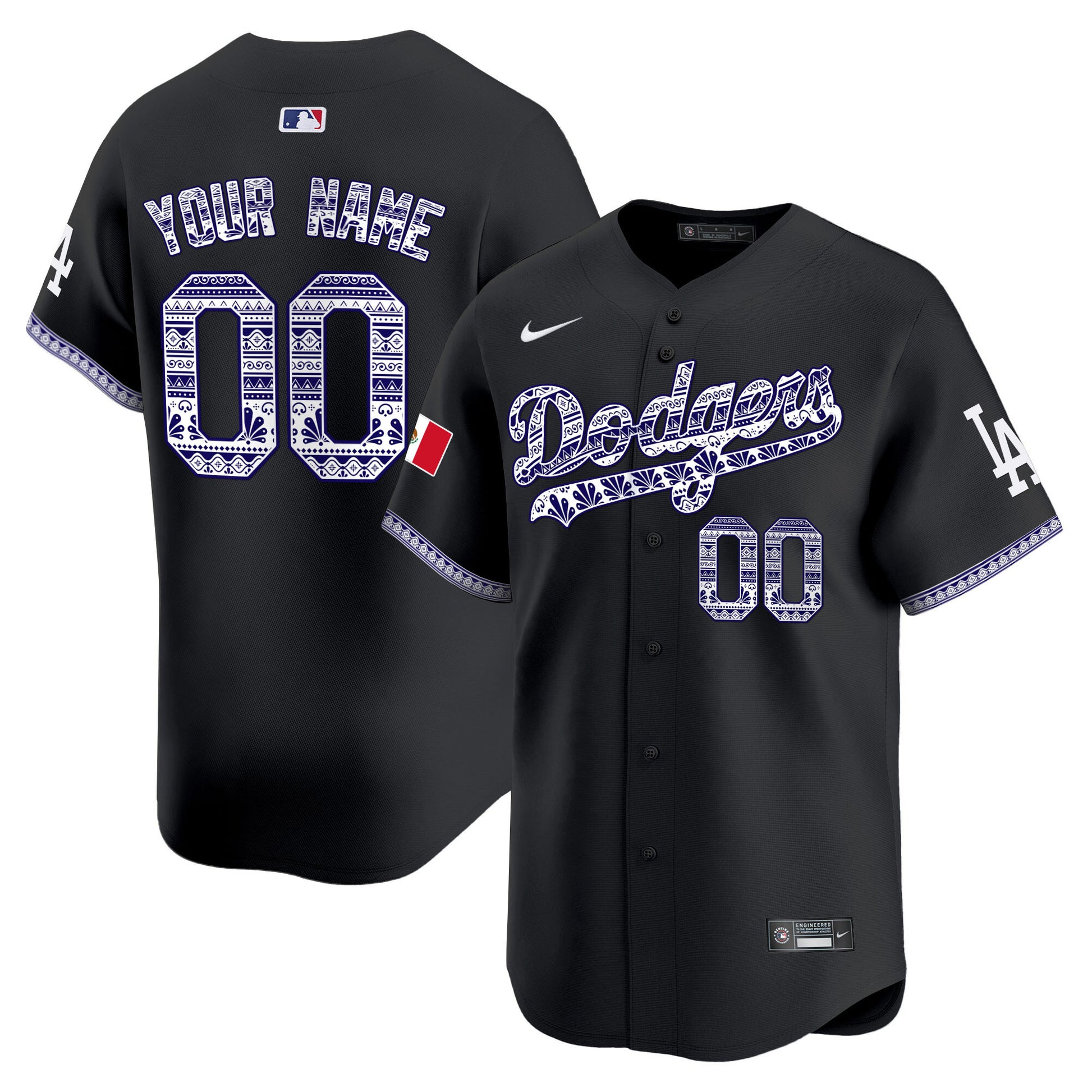 Los Angeles Dodgers Mexico Vapor Premier Limited Custom Jersey V3 - All Stitched