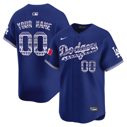 Los Angeles Dodgers Mexico Vapor Premier Limited Custom Jersey V3 - All Stitched