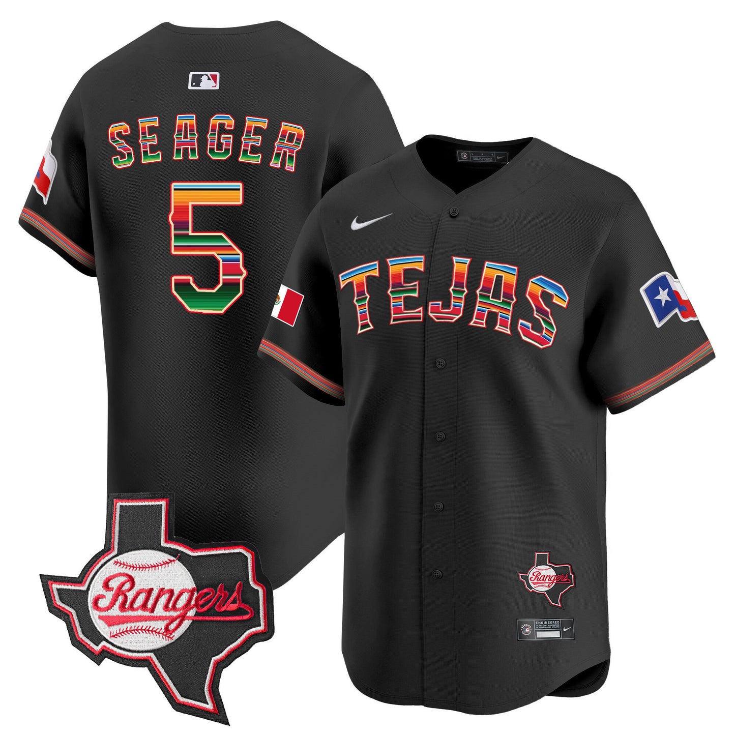Men's Texas Rangers Mexico Texas Patch Vapor Premier Limited Jersey - All Stitched