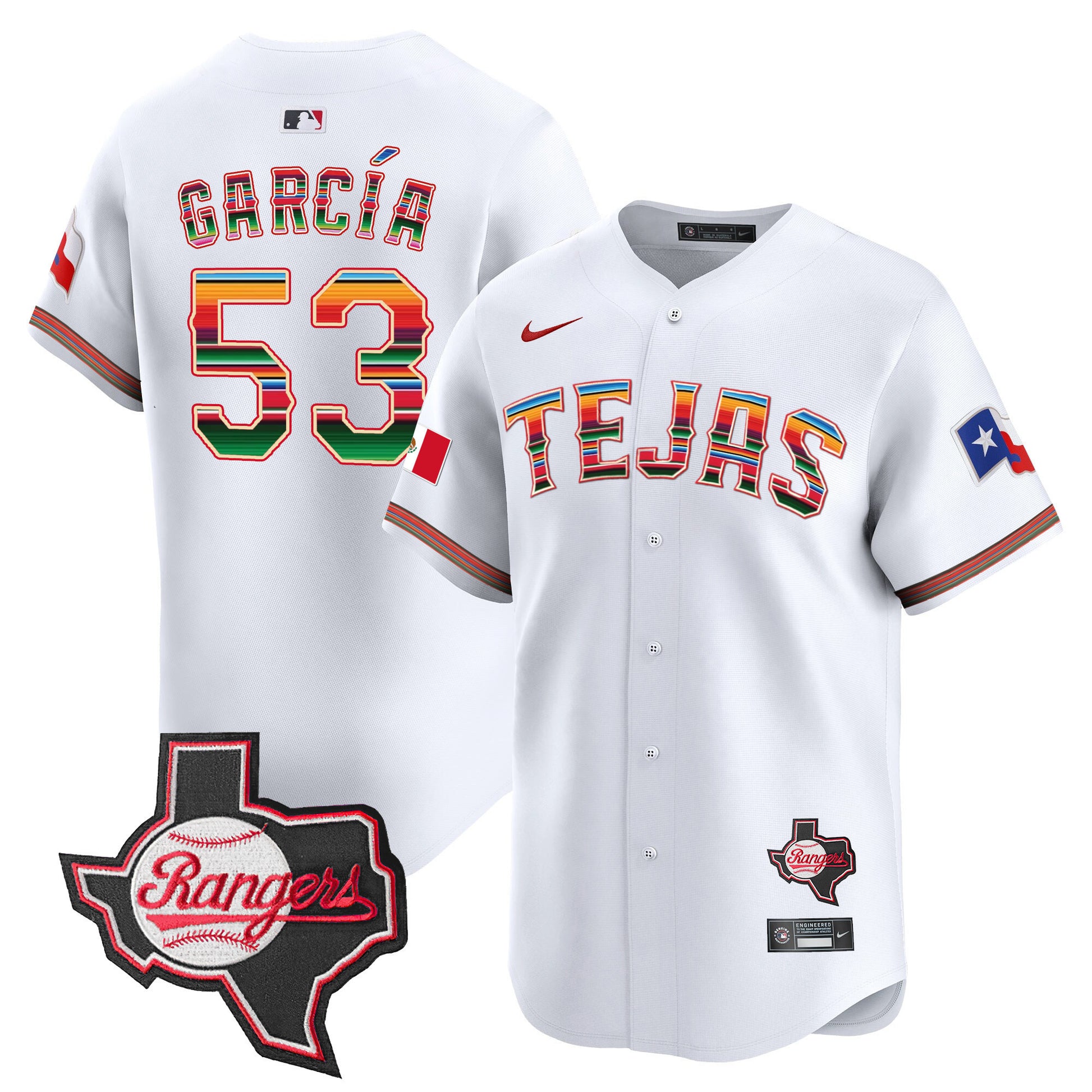 Men's Texas Rangers Mexico Texas Patch Vapor Premier Limited Jersey - All Stitched