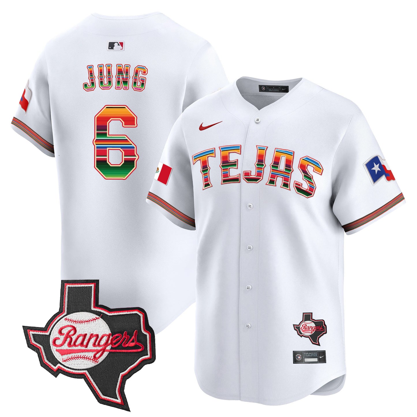 Men's Texas Rangers Mexico Texas Patch Vapor Premier Limited Jersey - All Stitched