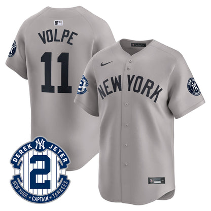 Men's Yankees Derek Jeter Patch Vapor Premier Limited Jersey - All Stitched