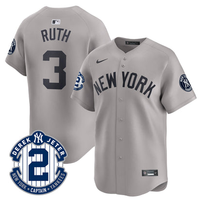 Men's Yankees Derek Jeter Patch Vapor Premier Limited Jersey - All Stitched
