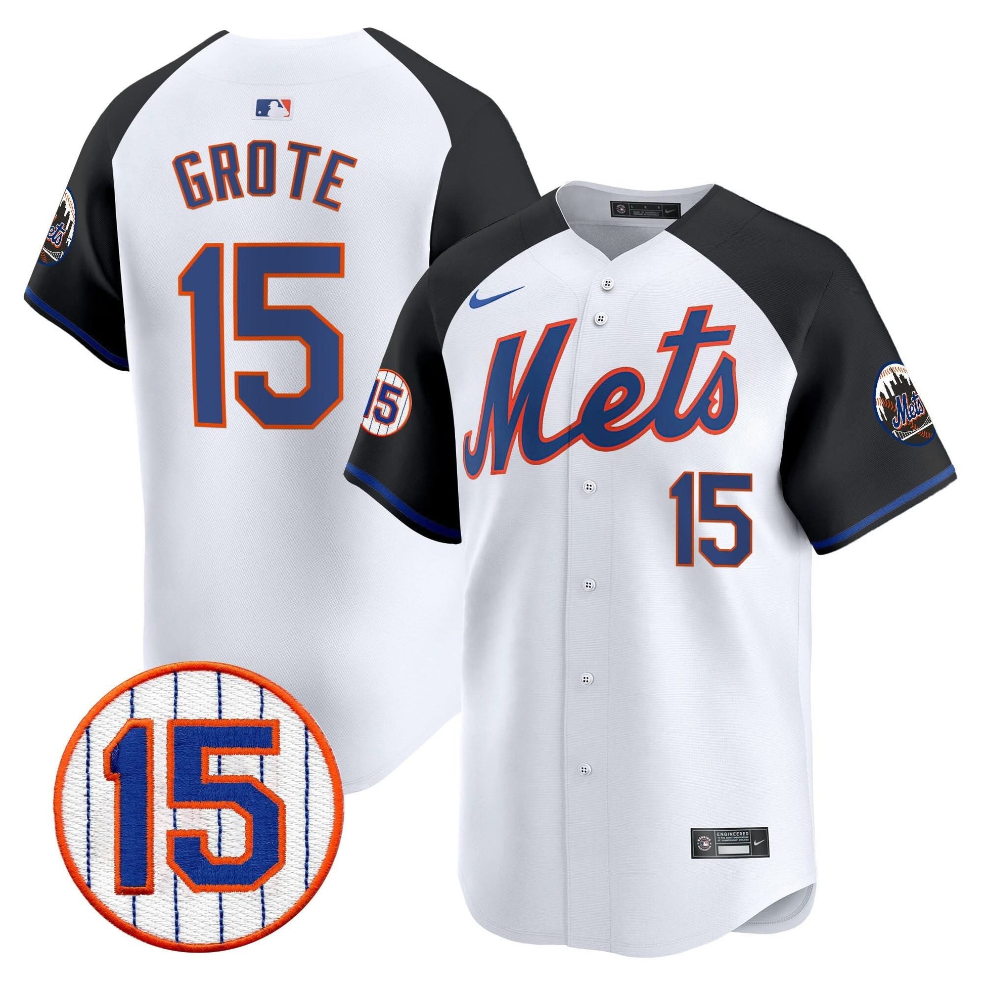 Men's New York Mets Jerry Grote Patch Vapor Premier Limited Jersey - All Stitched