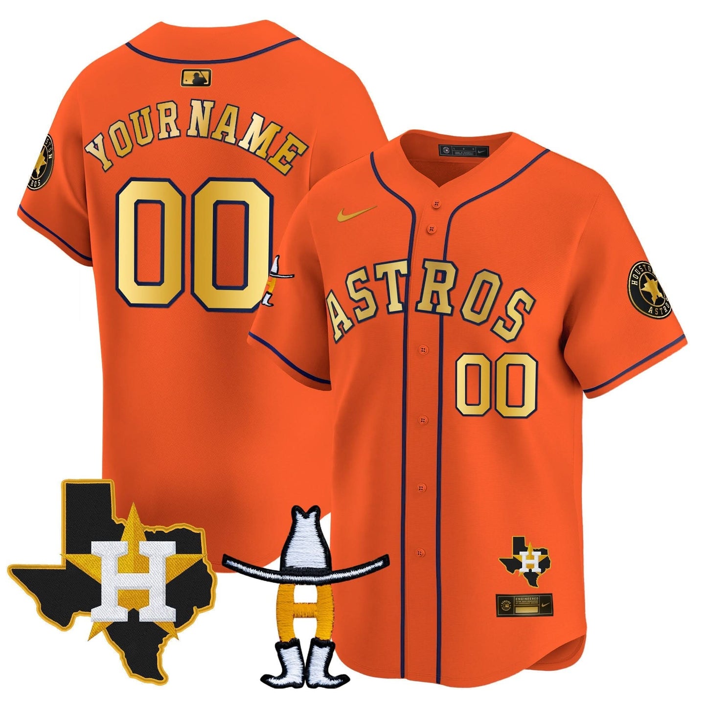Houston Astros Houston Rodeo Patch Vapor Premier Limited Custom Jersey V2 - All Stitched
