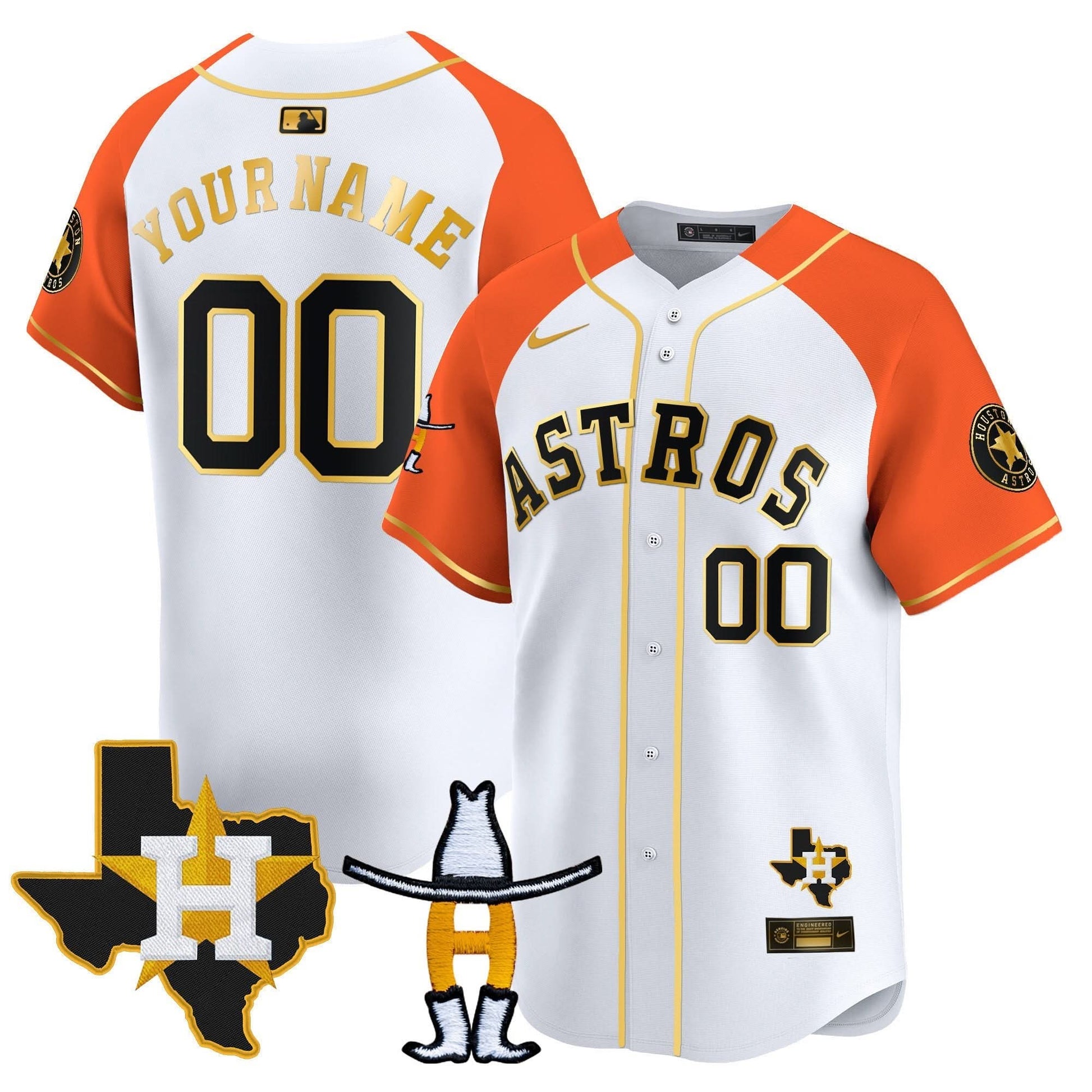 Houston Astros Houston Rodeo Patch Vapor Premier Limited Custom Jersey V2 - All Stitched