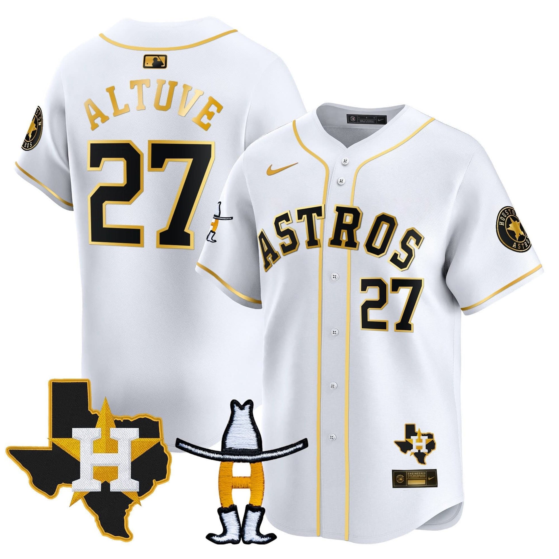 Men's Houston Astros Houston Rodeo Patch Vapor Premier Limited Jersey V2 - All Stitched