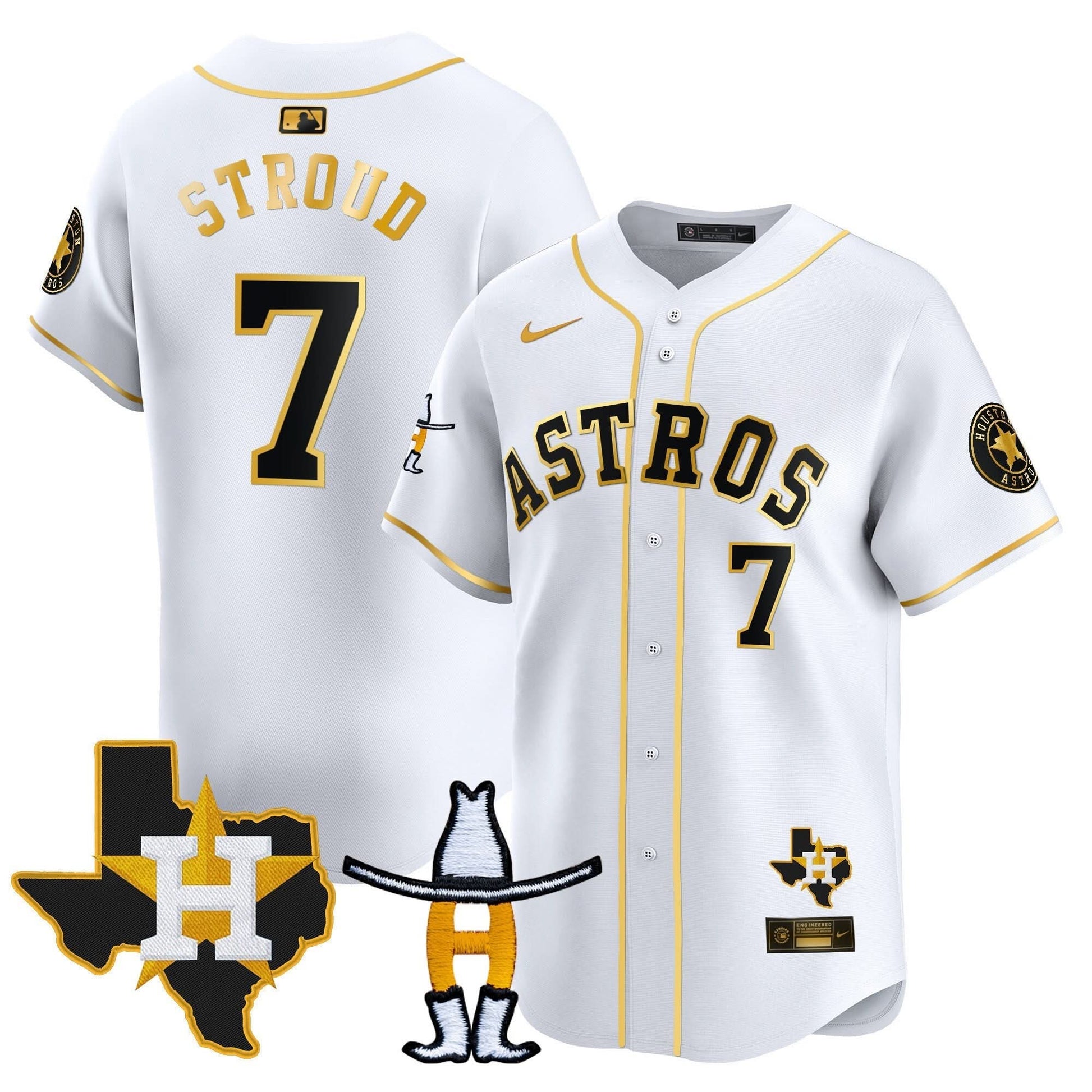 Men's Houston Astros Houston Rodeo Patch Vapor Premier Limited Jersey V2 - All Stitched