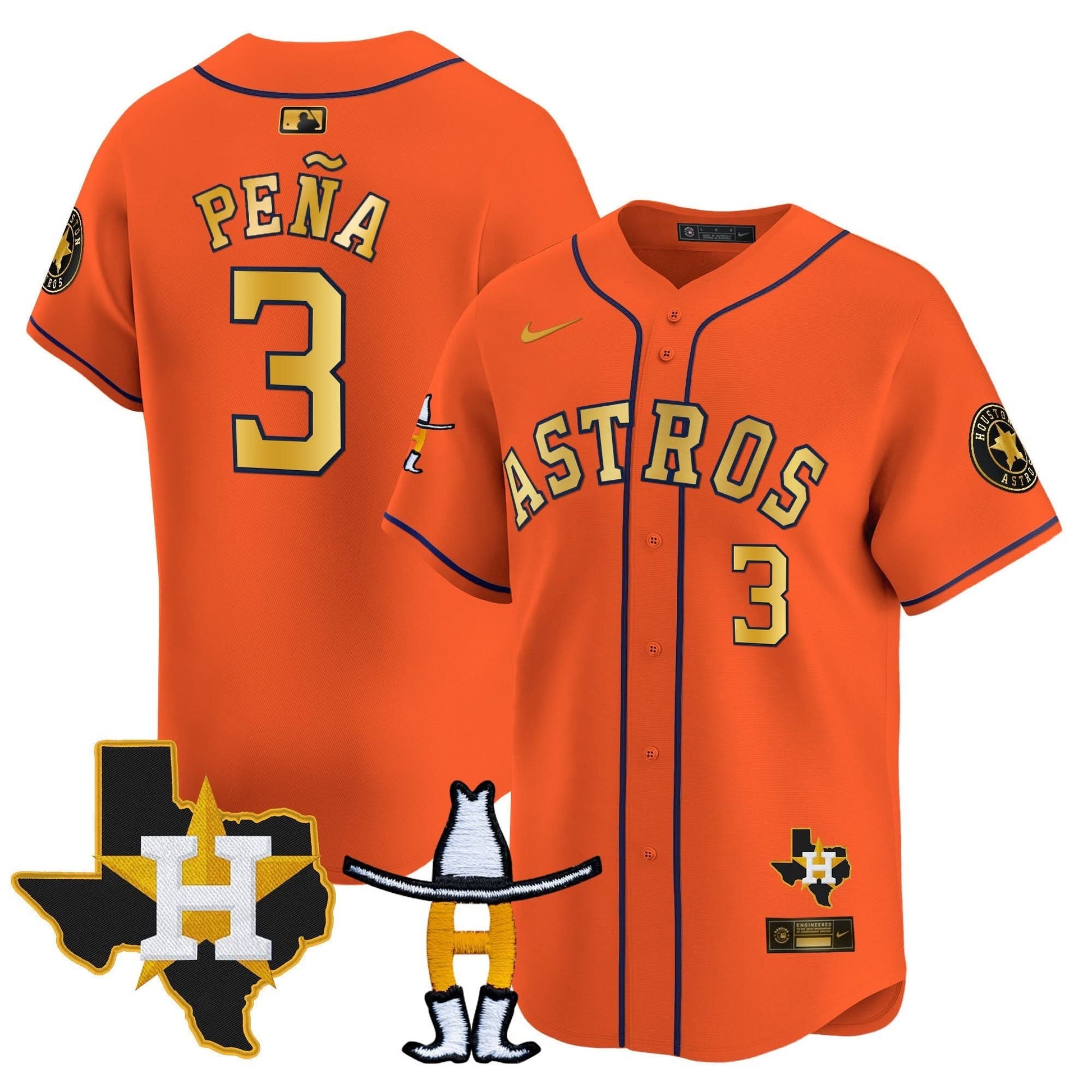 Men's Houston Astros Houston Rodeo Patch Vapor Premier Limited Jersey V2 - All Stitched