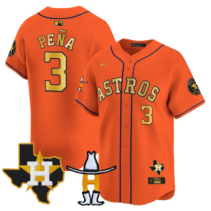 Men's Houston Astros Houston Rodeo Patch Vapor Premier Limited Jersey V2 - All Stitched