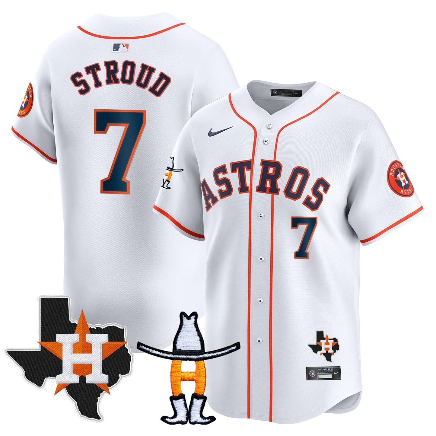 Men's Houston Astros Houston Rodeo Patch Vapor Premier Limited Jersey V2 - All Stitched