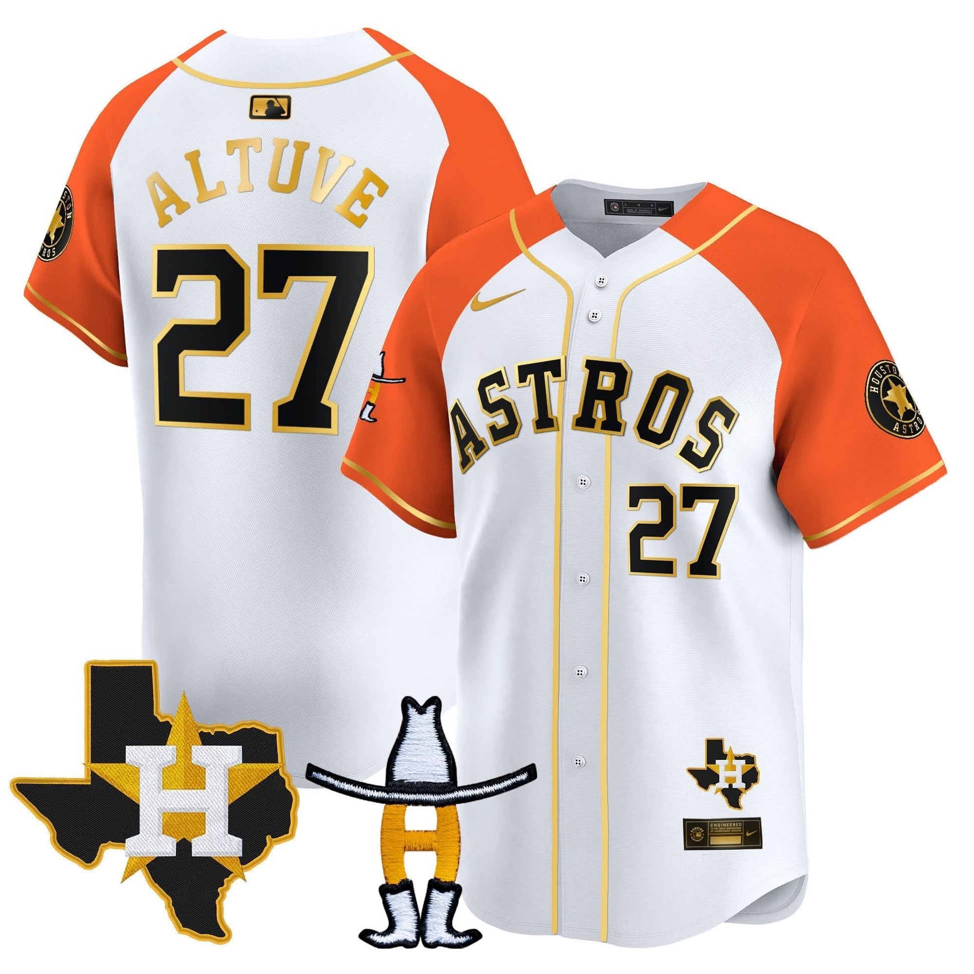 Men's Houston Astros Houston Rodeo Patch Vapor Premier Limited Jersey V2 - All Stitched