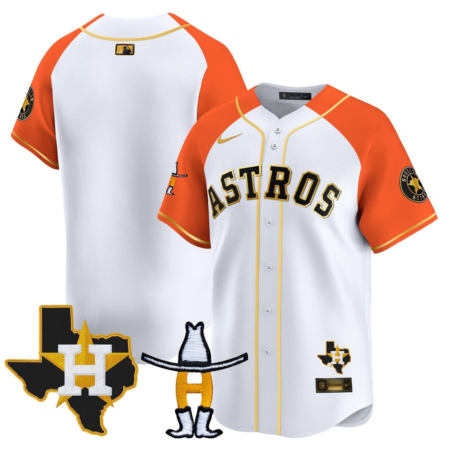 Men's Houston Astros Houston Rodeo Patch Vapor Premier Limited Jersey V2 - All Stitched