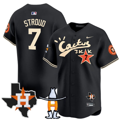 Men's Houston Astros Cactus Jack Houston Rodeo Patch Vapor Premier Limited Jersey - All Stitched