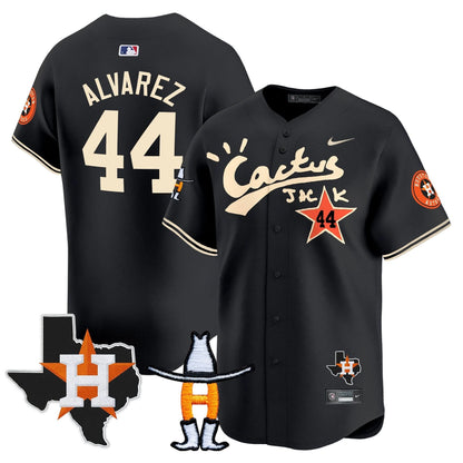 Men's Houston Astros Cactus Jack Houston Rodeo Patch Vapor Premier Limited Jersey - All Stitched