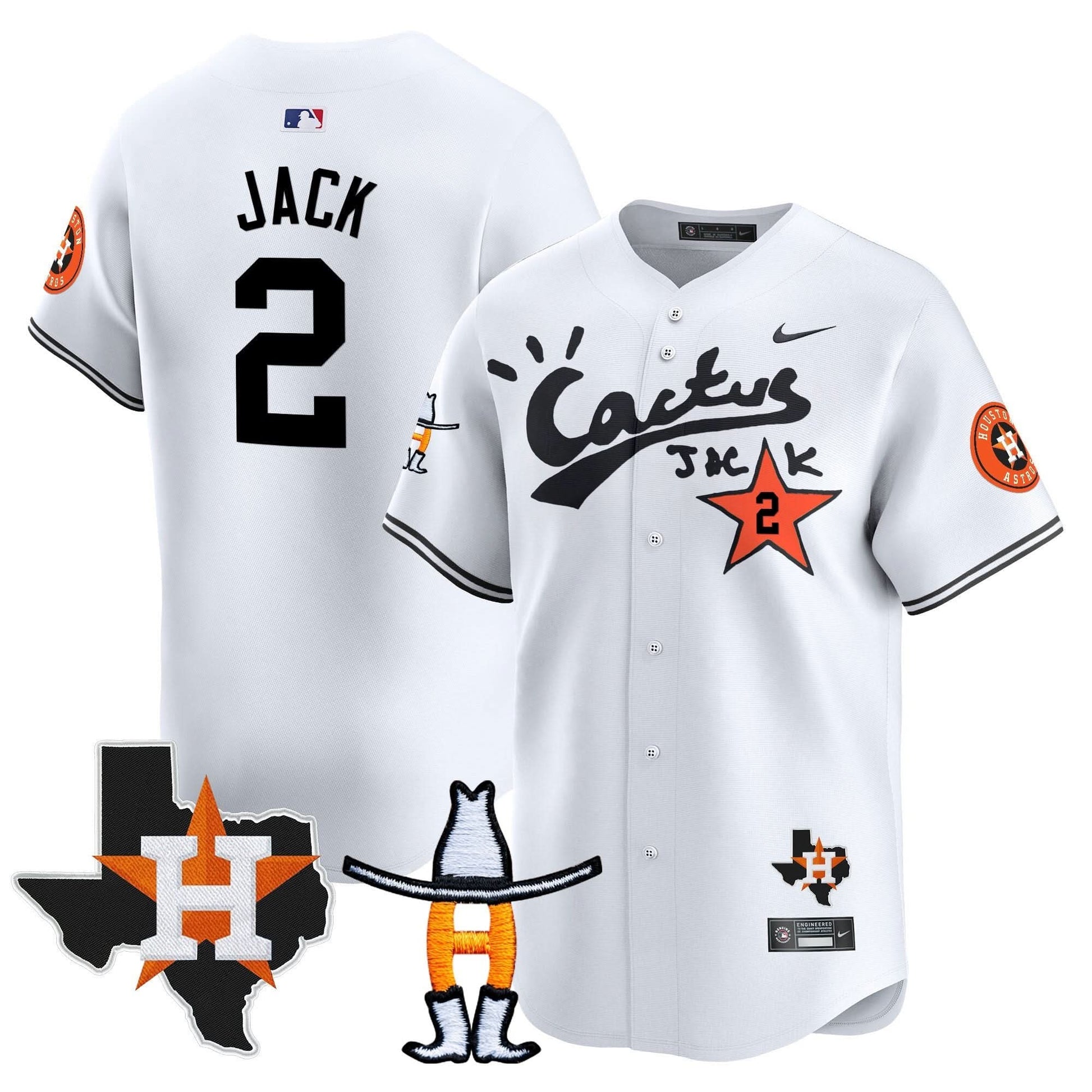 Men's Houston Astros Cactus Jack Houston Rodeo Patch Vapor Premier Limited Jersey - All Stitched