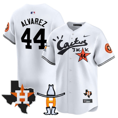 Men's Houston Astros Cactus Jack Houston Rodeo Patch Vapor Premier Limited Jersey - All Stitched