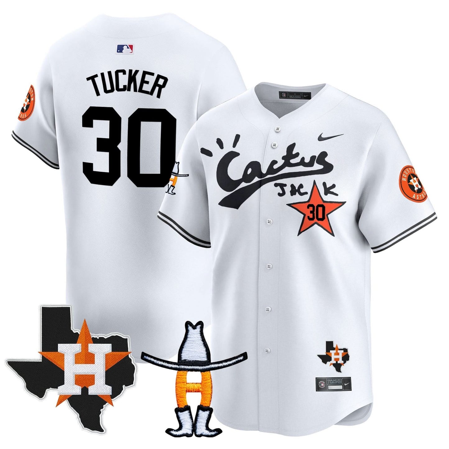 Men's Houston Astros Cactus Jack Houston Rodeo Patch Vapor Premier Limited Jersey - All Stitched