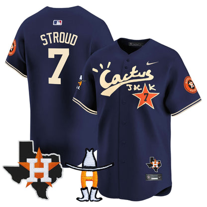 Men's Houston Astros Cactus Jack Houston Rodeo Patch Vapor Premier Limited Jersey - All Stitched