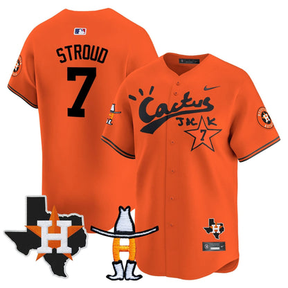 Men's Houston Astros Cactus Jack Houston Rodeo Patch Vapor Premier Limited Jersey - All Stitched