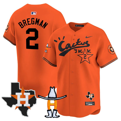 Men's Houston Astros Cactus Jack Houston Rodeo Patch Vapor Premier Limited Jersey - All Stitched