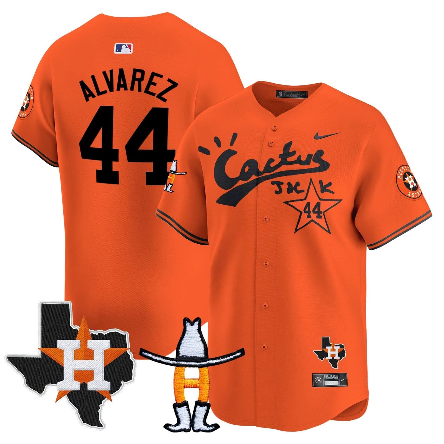 Men's Houston Astros Cactus Jack Houston Rodeo Patch Vapor Premier Limited Jersey - All Stitched