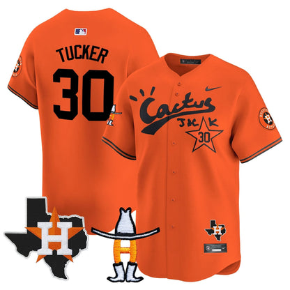 Men's Houston Astros Cactus Jack Houston Rodeo Patch Vapor Premier Limited Jersey - All Stitched